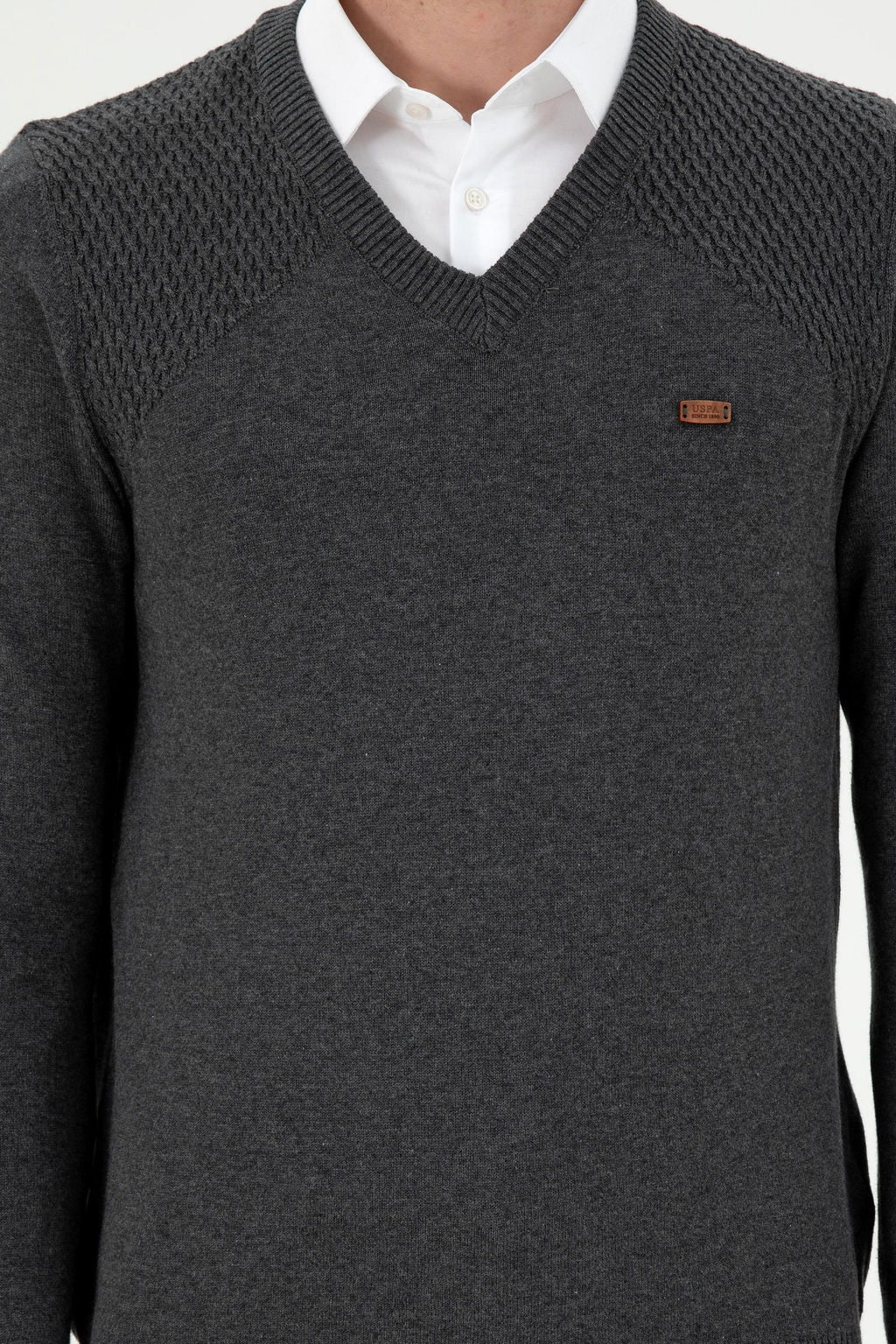 Мужской свитер антрацитового меланжа - U.s. polo assn фото 6