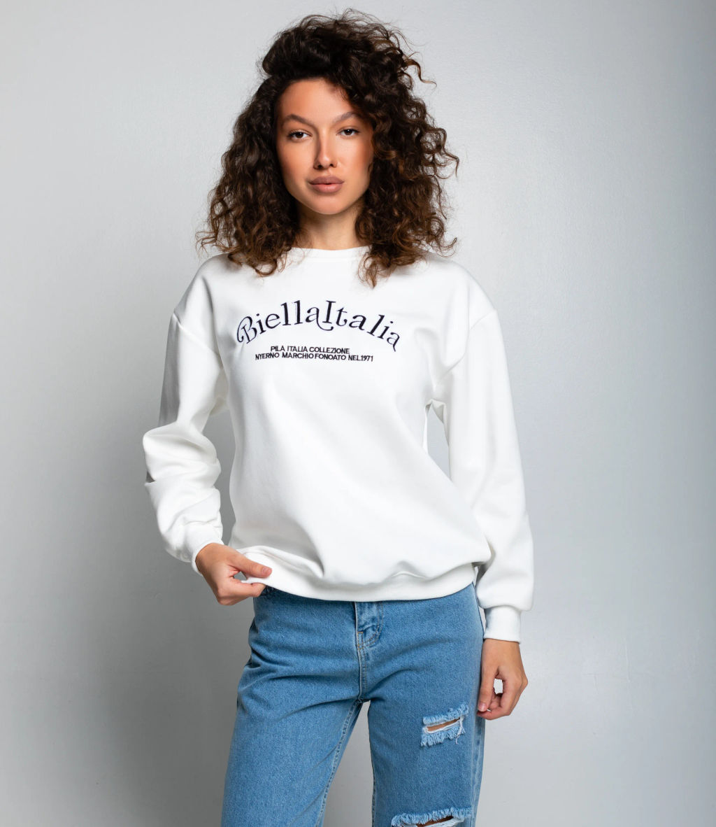 Свитшот #КТ1709, белый