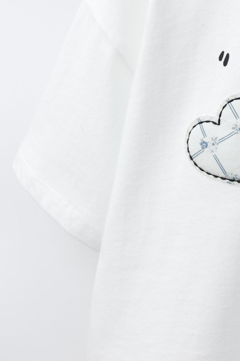 CAMISETA TEXTO PARCHES CORAZ?N / Blanco - Zara фото 4