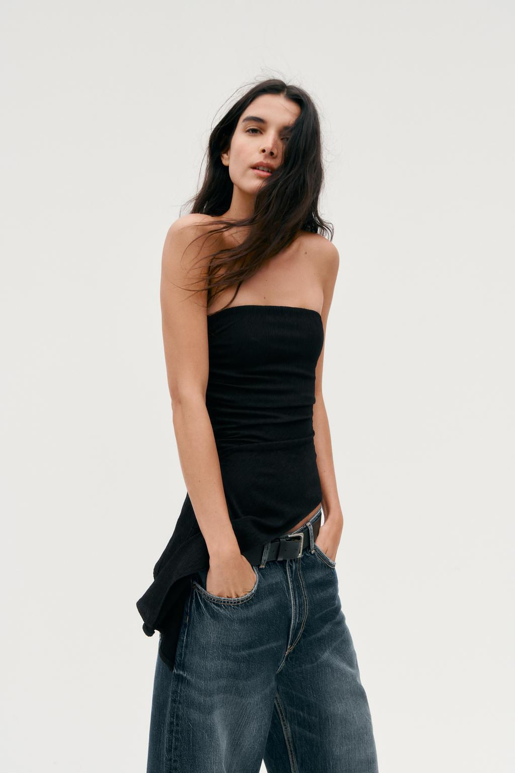 TEXTURED BANDEAU TOP - Zara фото 3