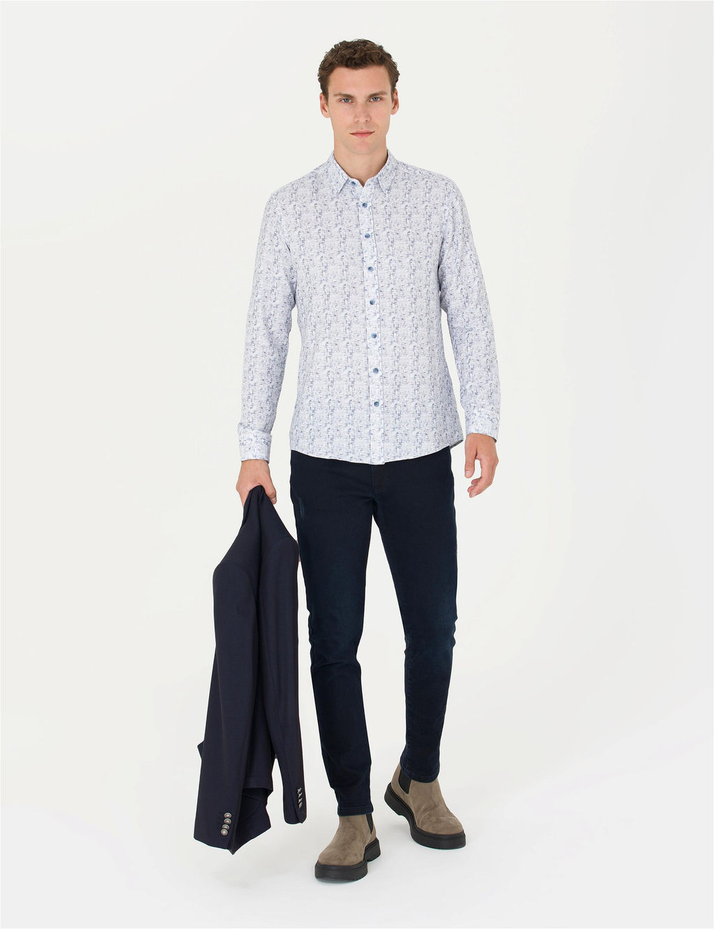 Mavi Slim Fit Uzun Kollu G_mlek - Pierre cardin фото 4