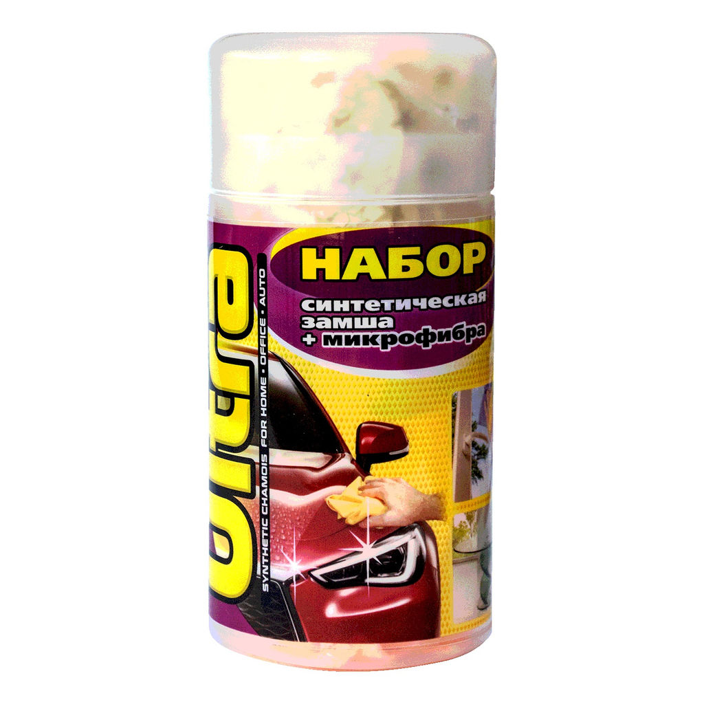 Салфетка в тубусе (замша 43*32 + микрофибра 20*40) арт. СА-211, СА-211G, CU-211