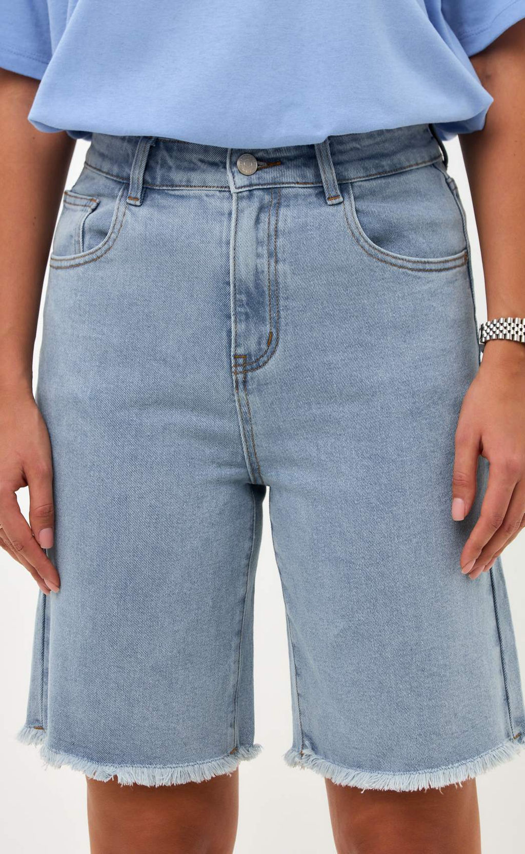 Шорты джинс F512-0908 l.blue