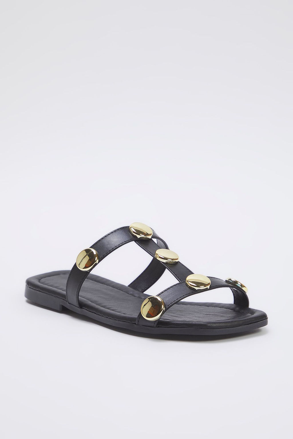 Trendyolmilla Shoes Siyah Gold Aksesuar Detayl? Kare Burun S?k Kad?n Terlik TAKSS25TE00012  фото 10