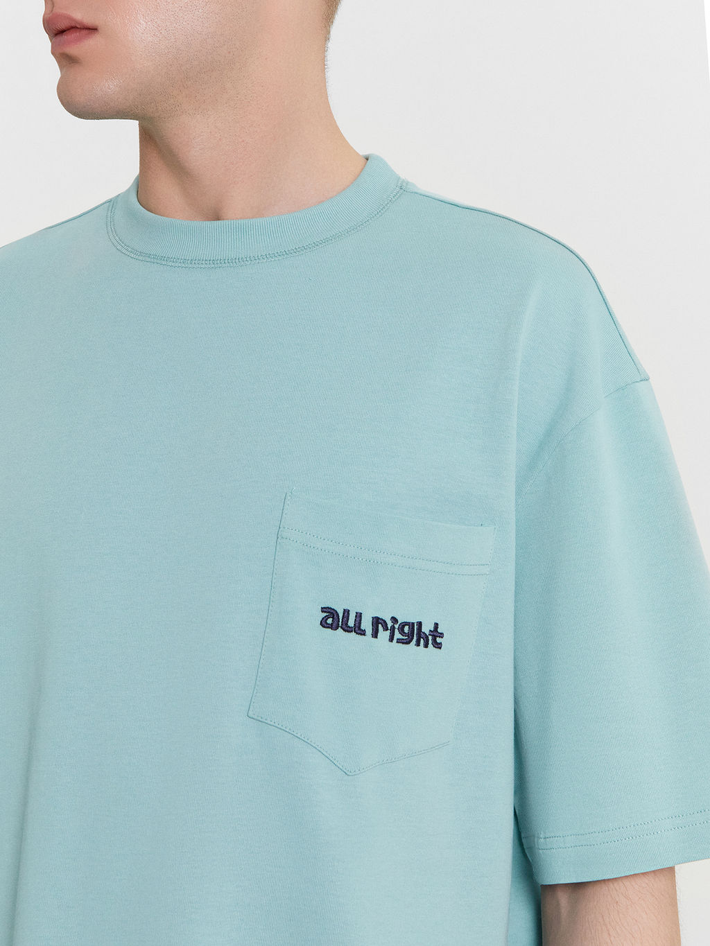 Футболка мужская голубая с вышивкой all right - Mark formelle фото 4