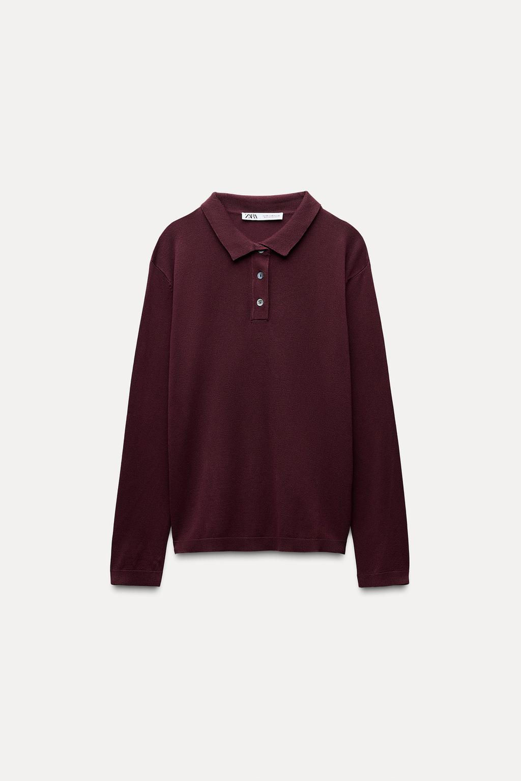 PLAIN KNIT POLO TOP - Zara фото 3
