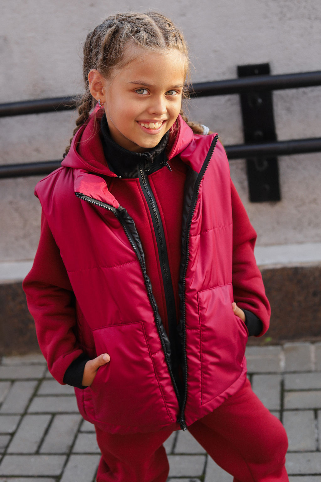 Бомбер утепленный, бордо - Inzibe фото 2