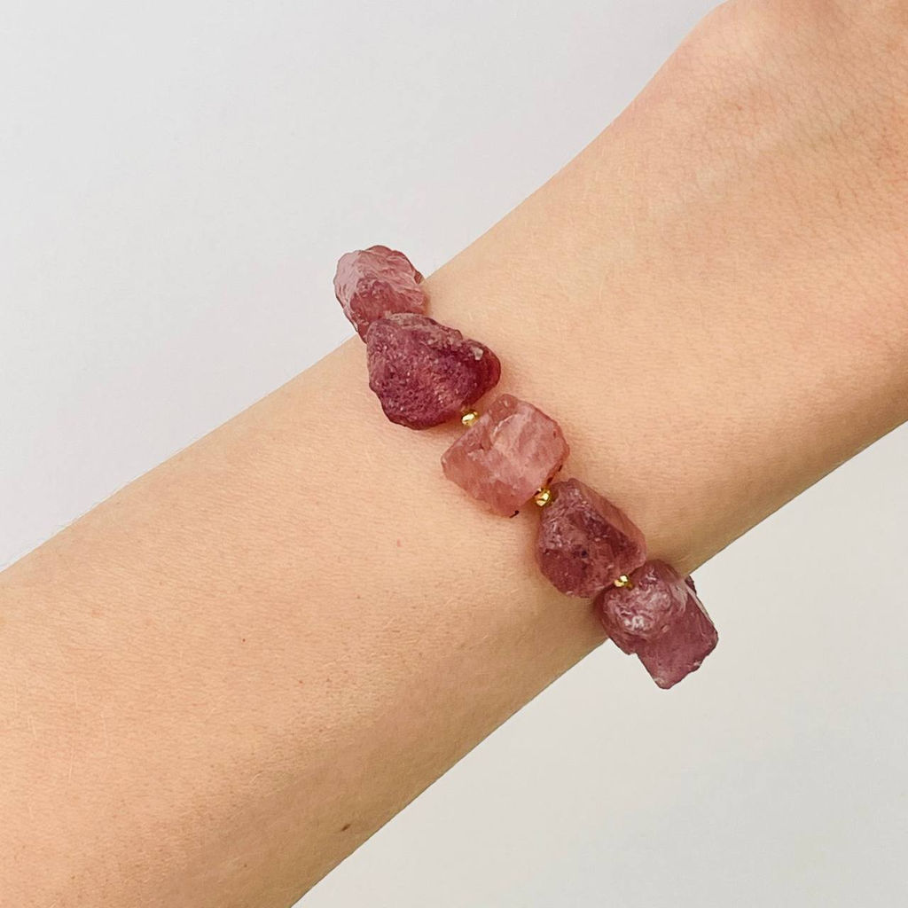 Браслет из Клубничного кварца 16 см +