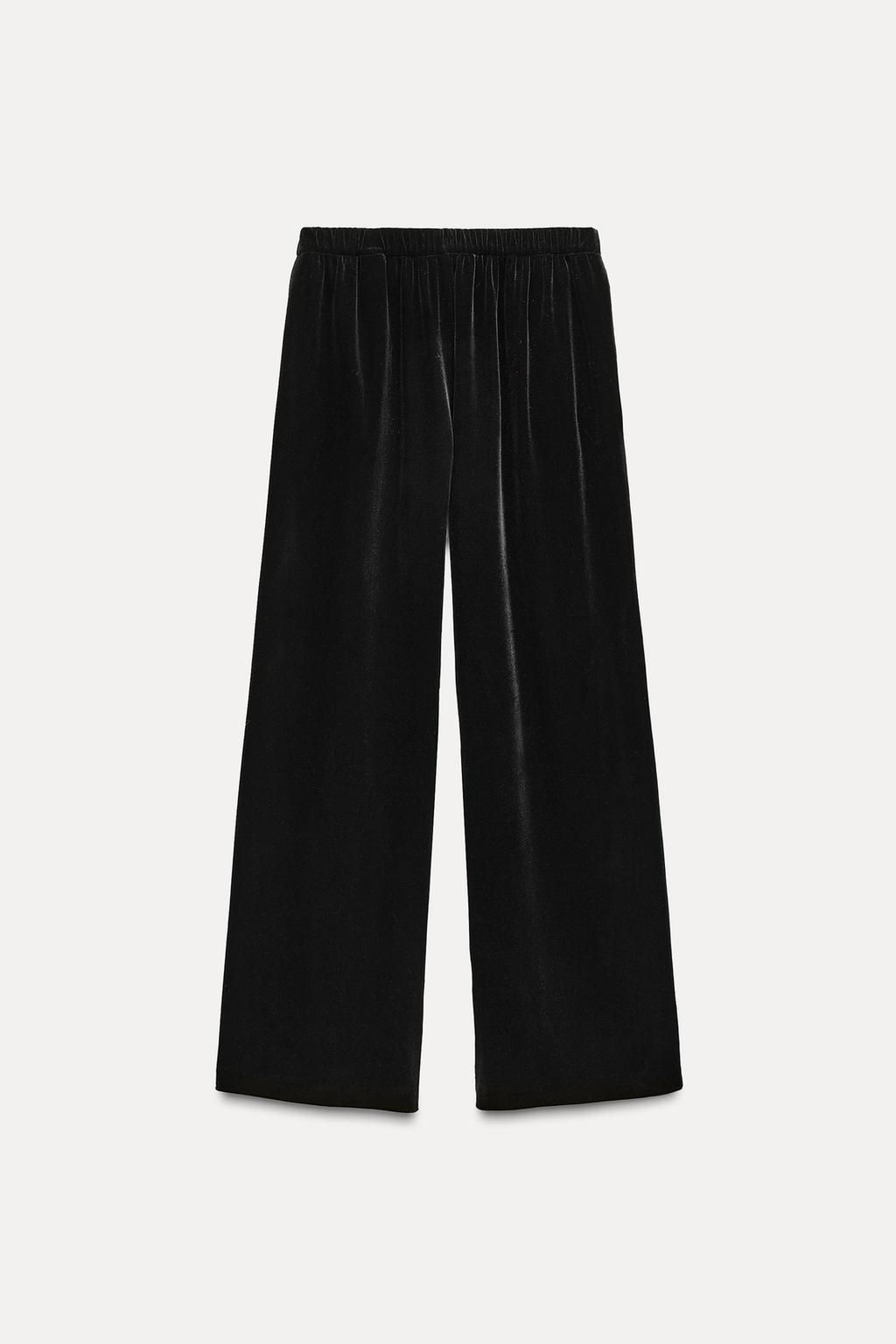 WIDE-LEG VELVET TROUSERS - Zara фото 9
