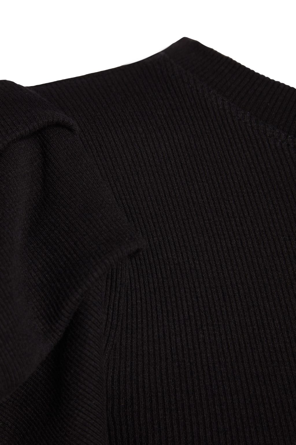 TRENDYOLMILLA Siyah Fitilli Kollar? Volanl? Bodycone/Vucuda Oturan Midi Esnek Orme Kalem Elbise TWOSS23EL01708  фото 7