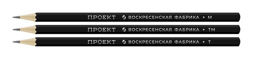 ВКФ Проект 3P-4010 Набор графитных карандашей ОПП заточенный ассорти 10 х 3 шт. М(B), ТМ(HB), Т(H)