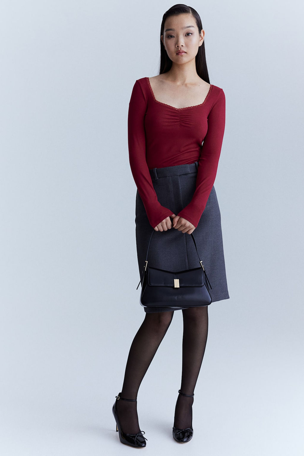 Top de canale con ribete de encaje - H&m фото 3