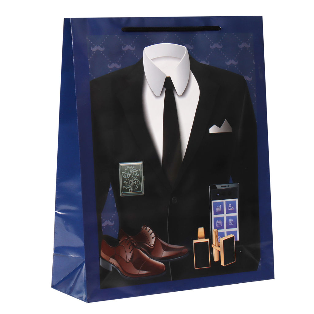 Цена за 12 шт. Пакет подарочный 32x40x10см 23 февраля / 474-2 /уп 12/840/микс/128г/м2 - Галеонтрейд фото 3