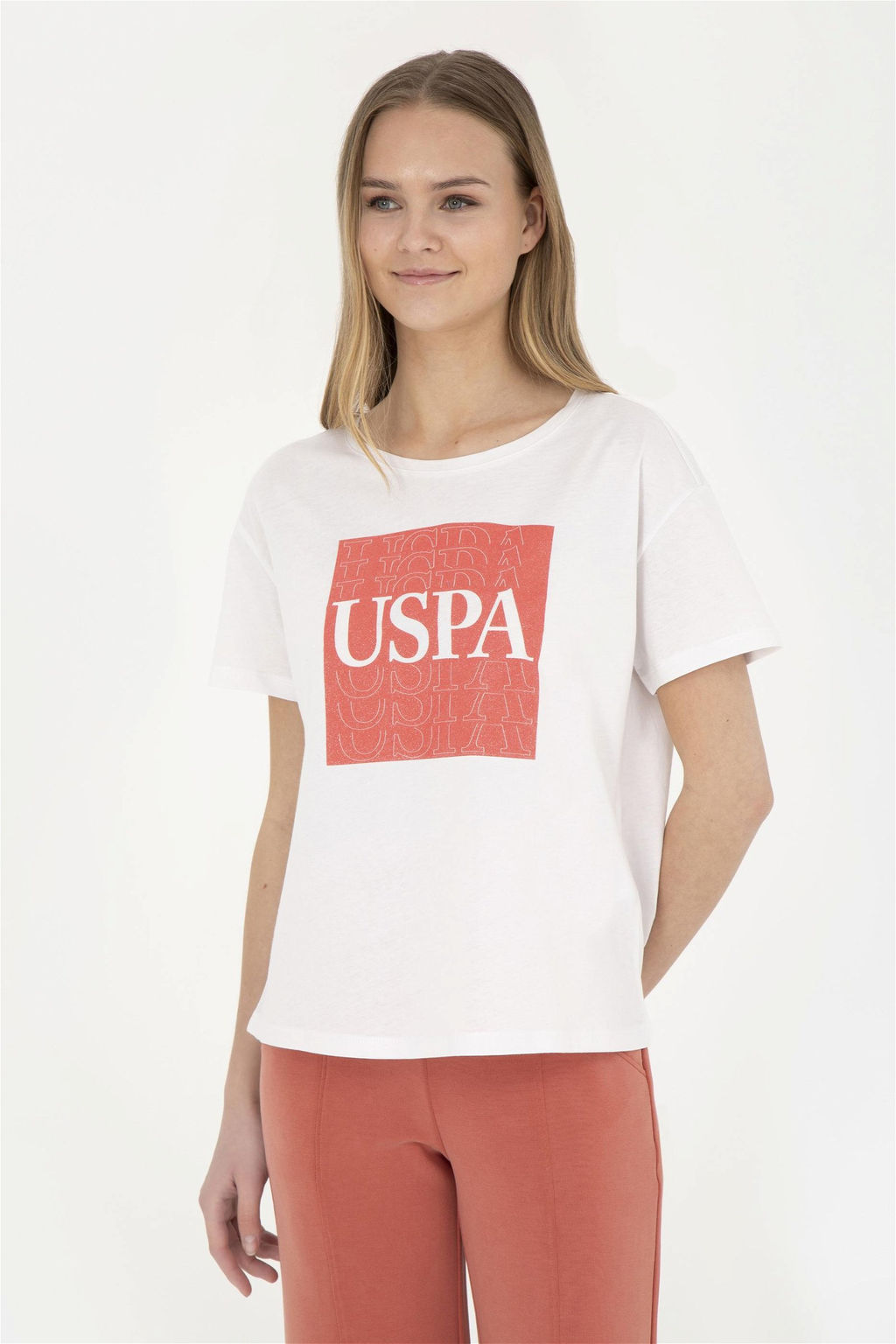 Женская футболка цвета экрю - U.s. polo assn фото 3