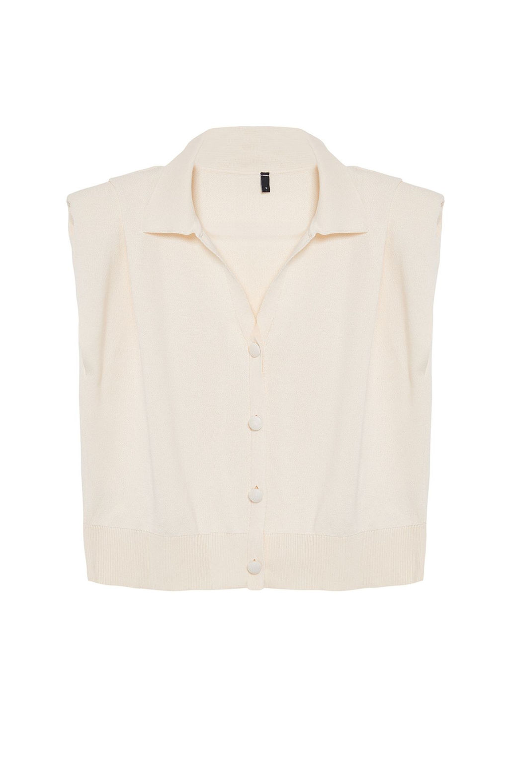 Ekru Regular Polo Yaka Yelek TWOAW25YE00011 - Trendyolmilla фото 6