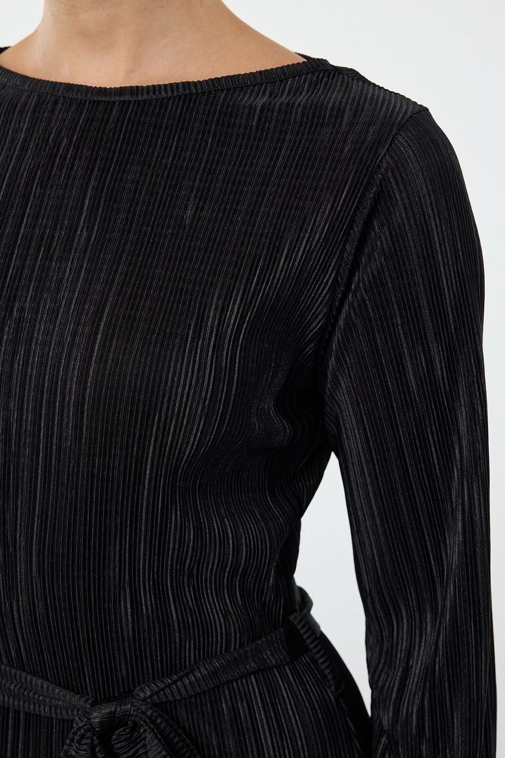 TRENDYOLMILLA Mor Premium Pilise Kumasl? Flare Kol Detayl? A-Line Midi Orme Elbise TWOAW24EL00125 фото 20