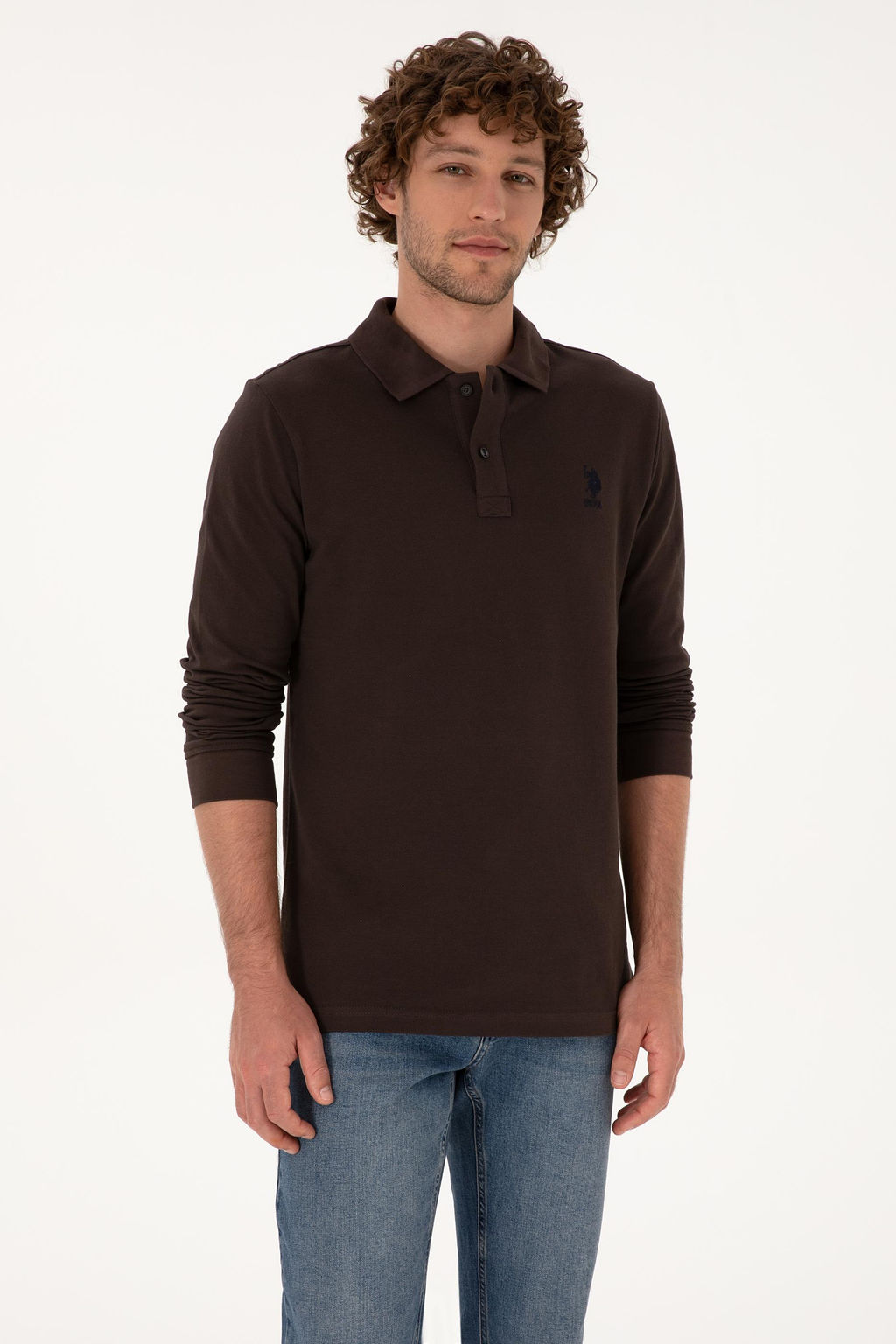 Erkek Koyu Kahverengi Basic Sweatshirt Sepette S_rpriz _ndirim - U.s. polo assn фото 3