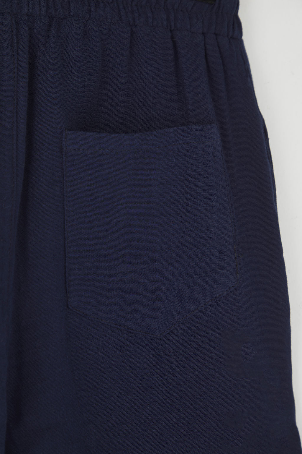 Lacivert Regular Fit Muslin Kumas Keten Gorunumlu %100 Pamuklu Sort TMNSS25SR00059 - Trendyolmilla фото 10