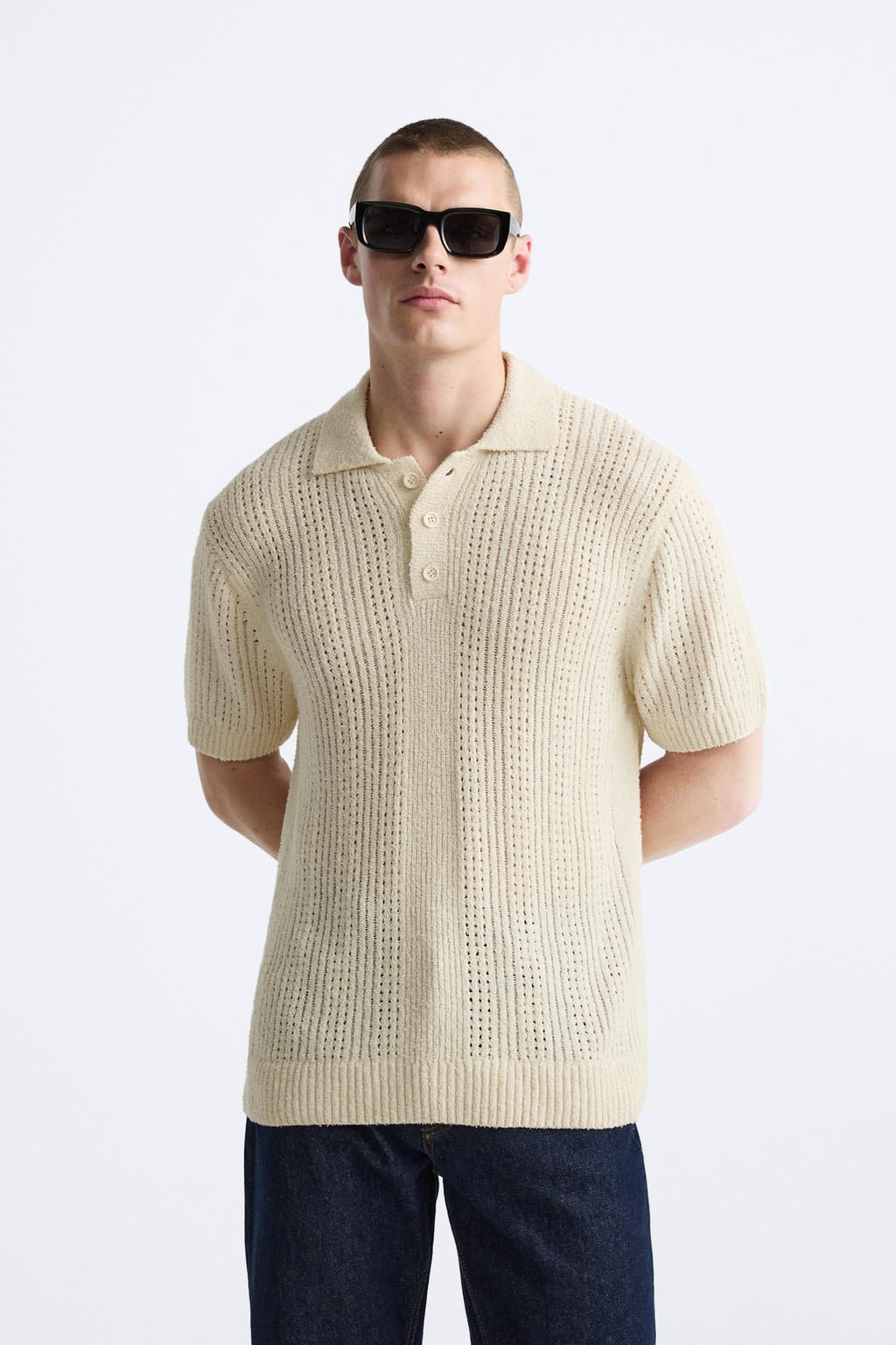 TEXTURED KNIT POLO SHIRT - Zara фото 2