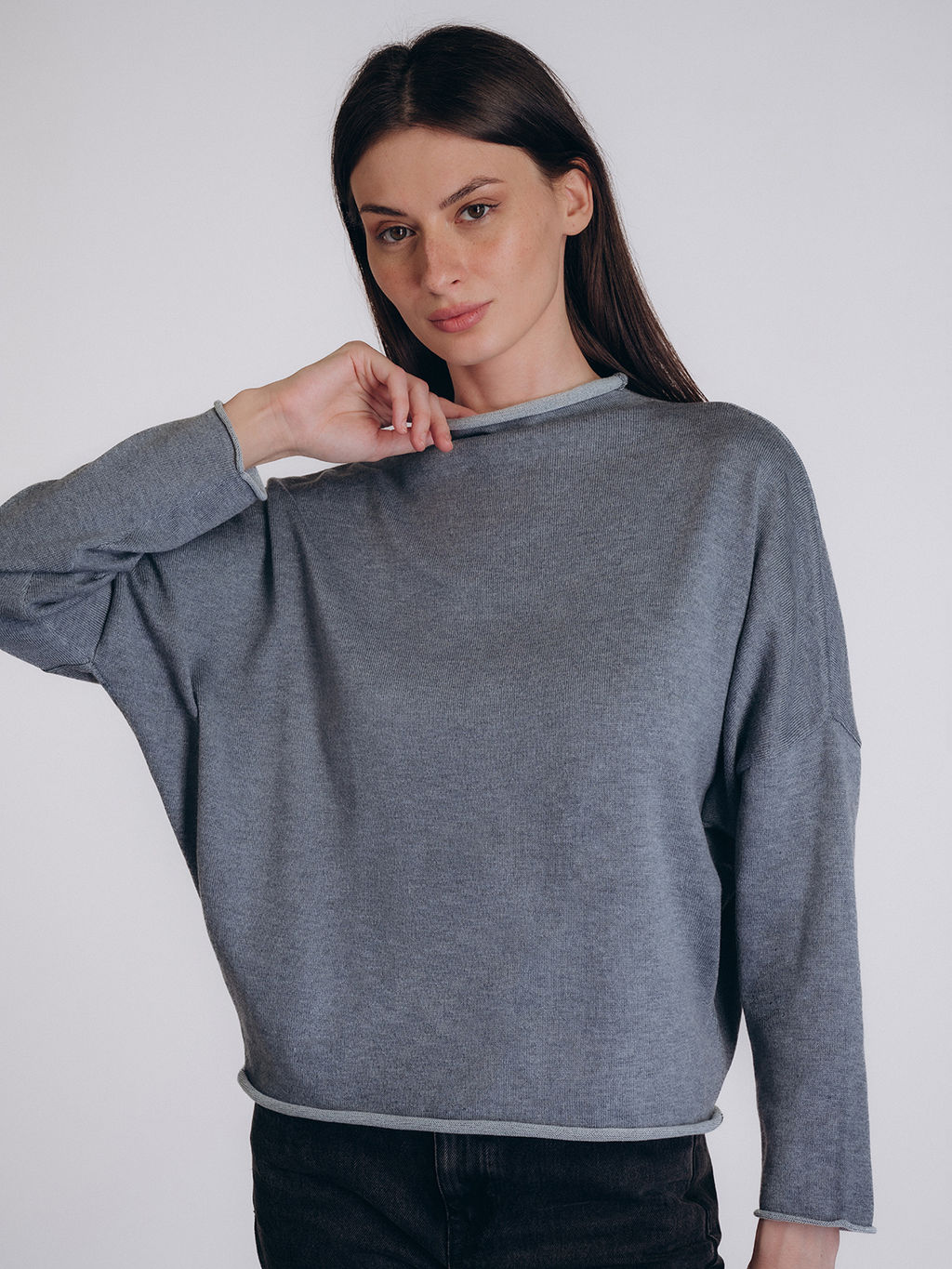 Женская кофта тёмно-серого цвета (арт. 5215TCC) - Indefini фото 2