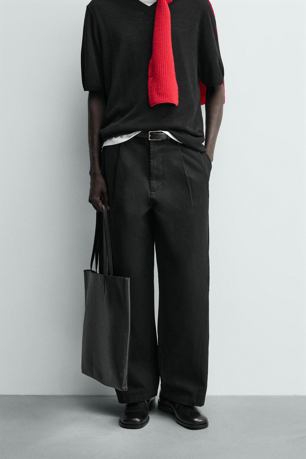 WIDE-LEG PLEATED TROUSERS - Zara фото 12