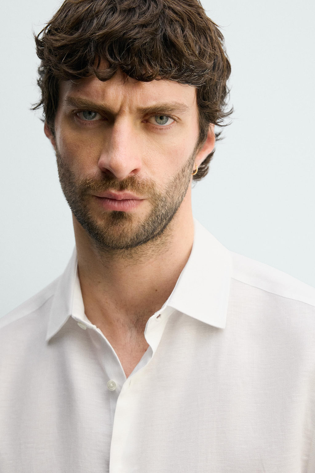 CAMISA REGULAR FIT LINO - LYOCELL / Blanco - Zara фото 5