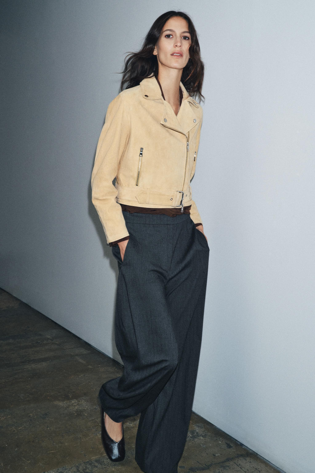 ZW COLLECTION LIMITED EDITION SUEDE LEATHER JACKET - Zara фото 4