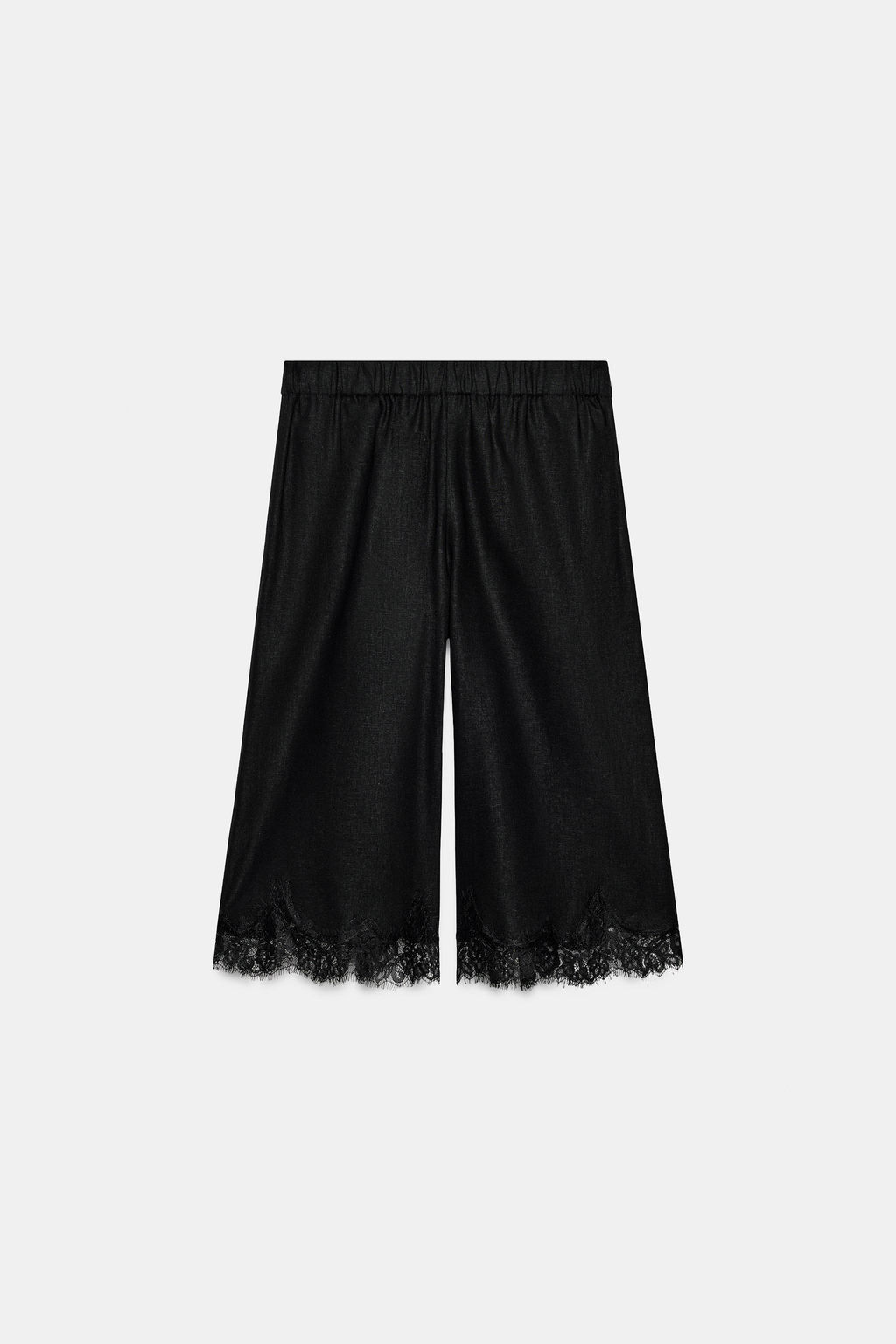 BERMUDA LARGA CON LINO ENCAJE / Negro - Zara фото 8