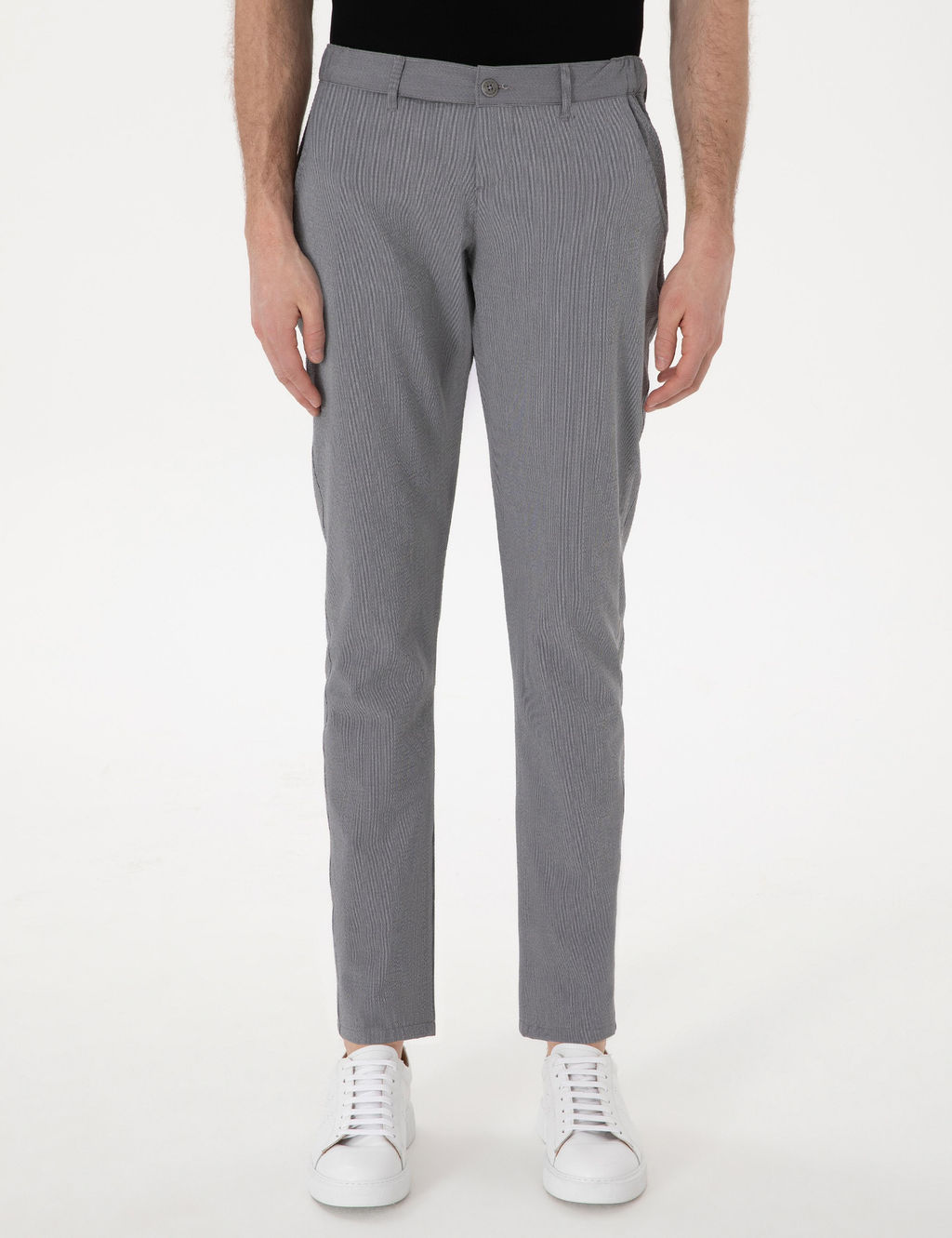 Gri Slim Fit Gofre Kanvas Pantolon - Pierre cardin фото 2