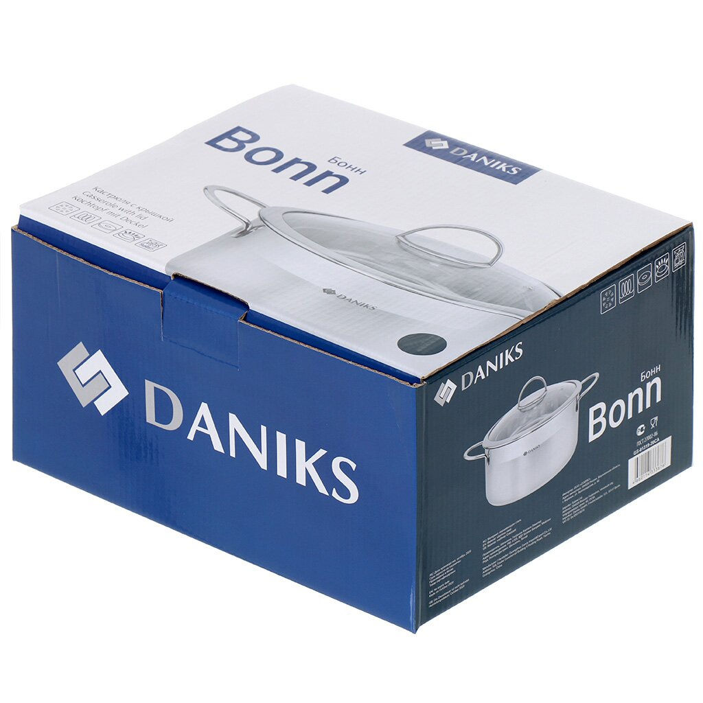 Кастрюля нержавеющая сталь, 1.8 л, с крышкой, Daniks, Бонн, GS-01319-16CA (364384)  фото 7