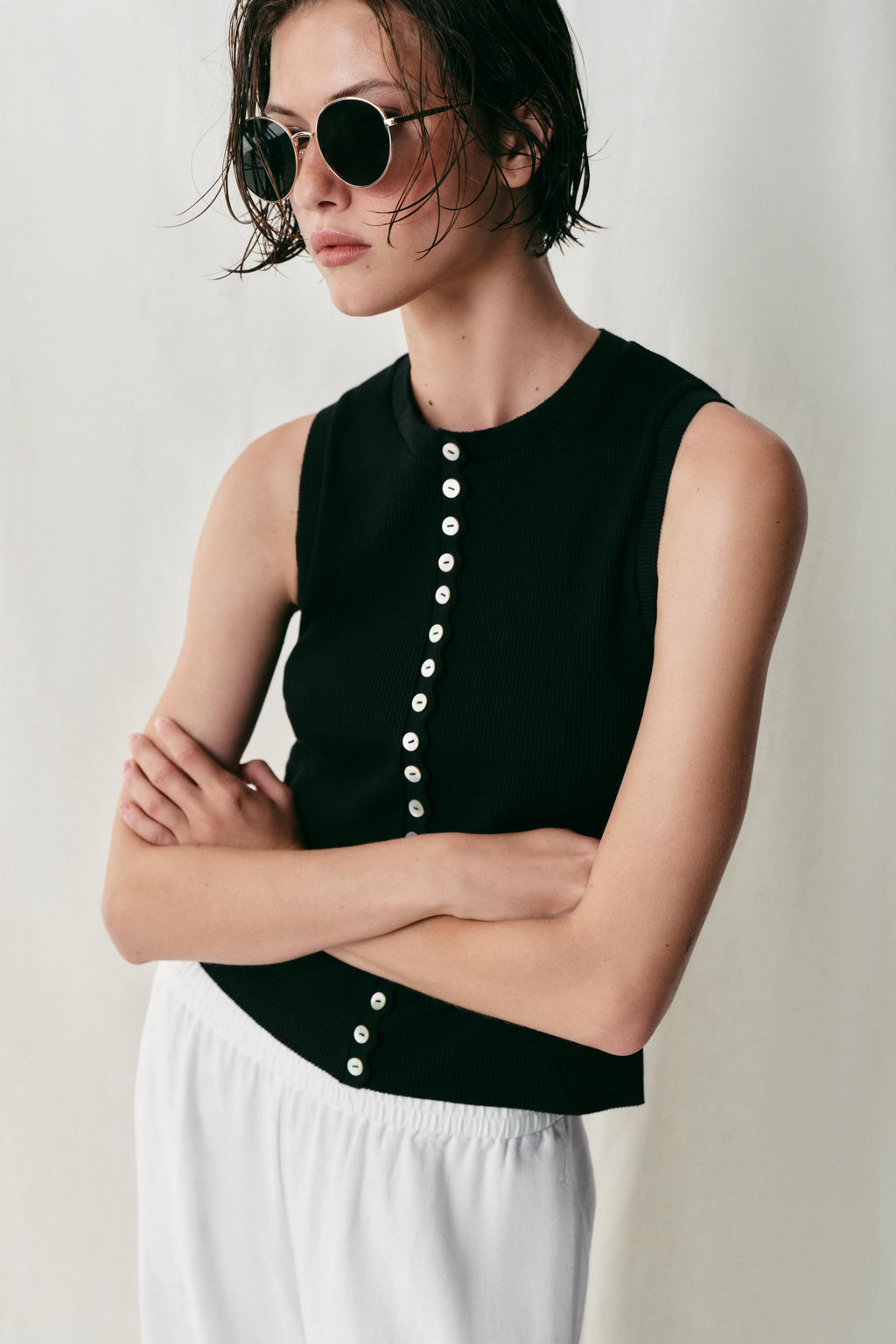 TOP BOTONES / Negro - Zara фото 3