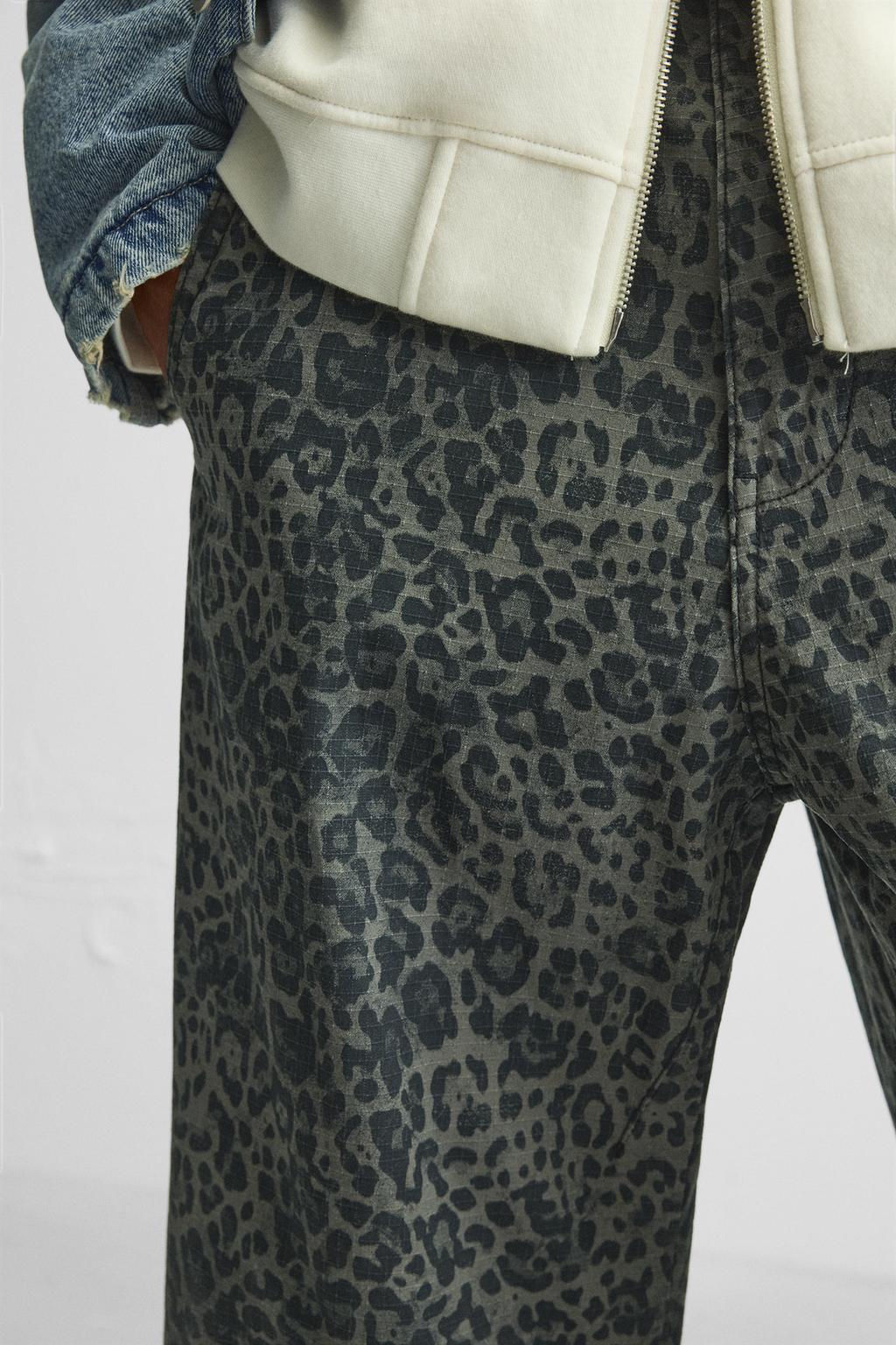 ANIMAL PRINT RELAXED FIT TROUSERS - Zara фото 6