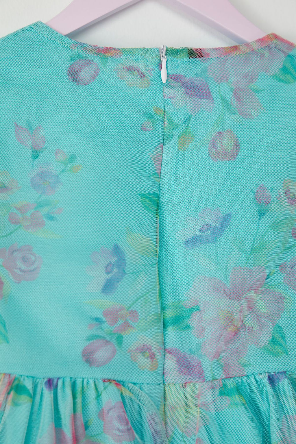 Mint K?z Cocuk Cicekli Balon Kol Bayraml?k Dokuma Elbise TKDSS25EL00027 - Trendyolmilla фото 5