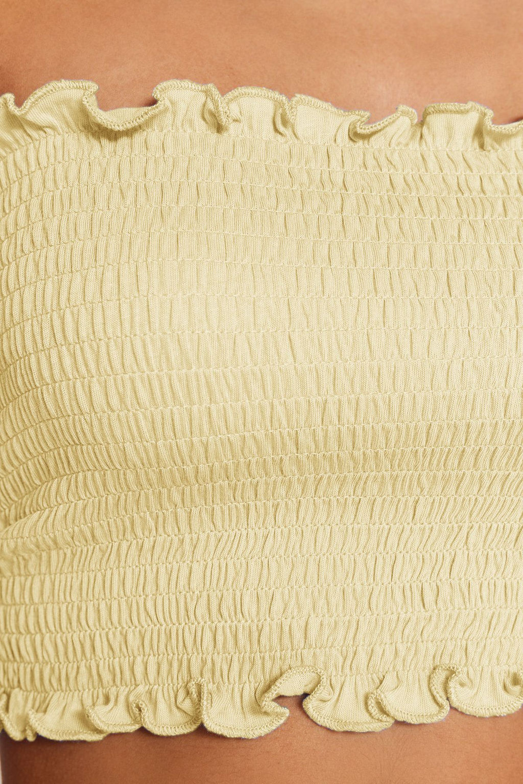 Ac?k Sar? Straplez Gipeli Fitted Esnek Orme Bluz TWOSS23BZ01011 - Trendyolmilla фото 4