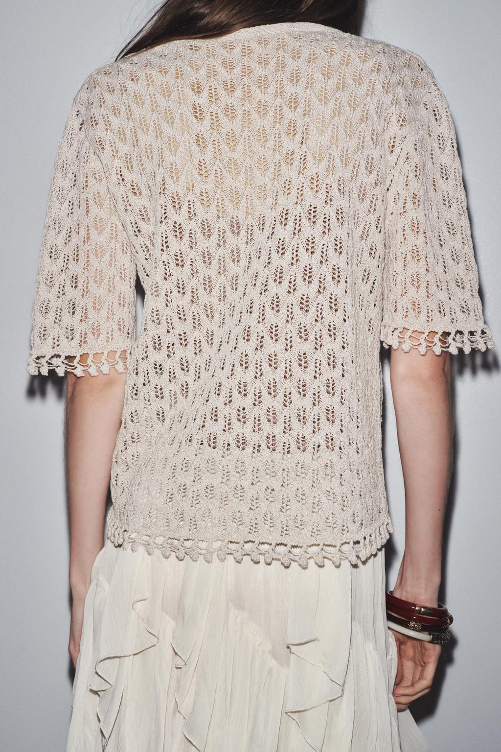 POINTELLE KNIT CARDIGAN - Zara фото 4