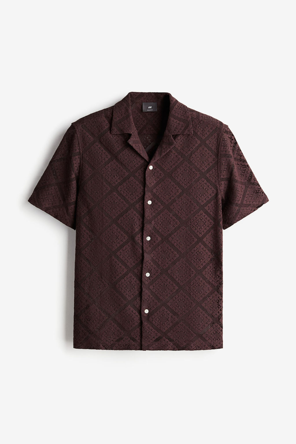 Camisa resort efecto crochet Regular Fit - H&m фото 5
