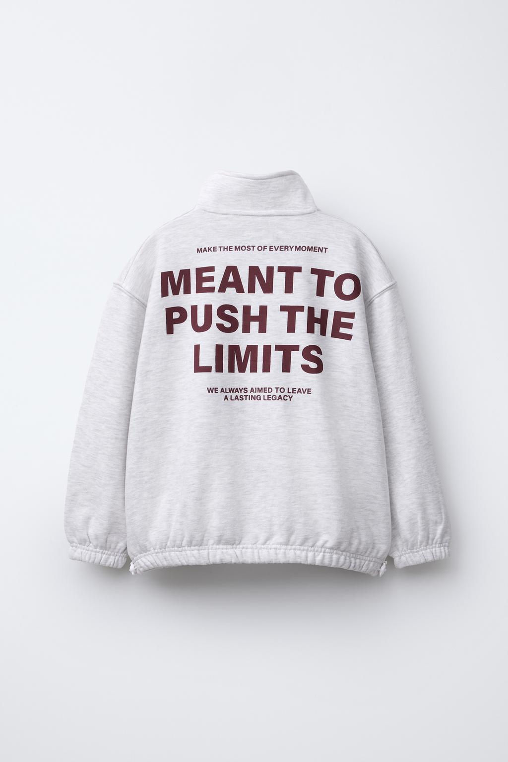 ZIP-UP SWEATSHIRT WITH TEXT PRINT - Zara фото 3