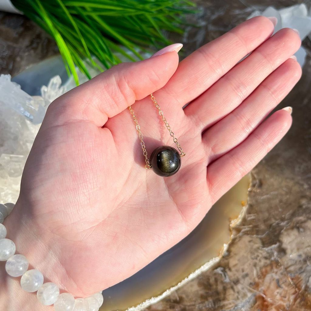 Кулон на цепочке из Обсидиана 42 см +
