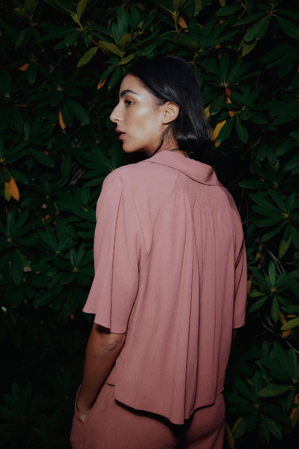 CREASED-EFFECT SHORT SLEEVE SHIRT - Zara фото 12