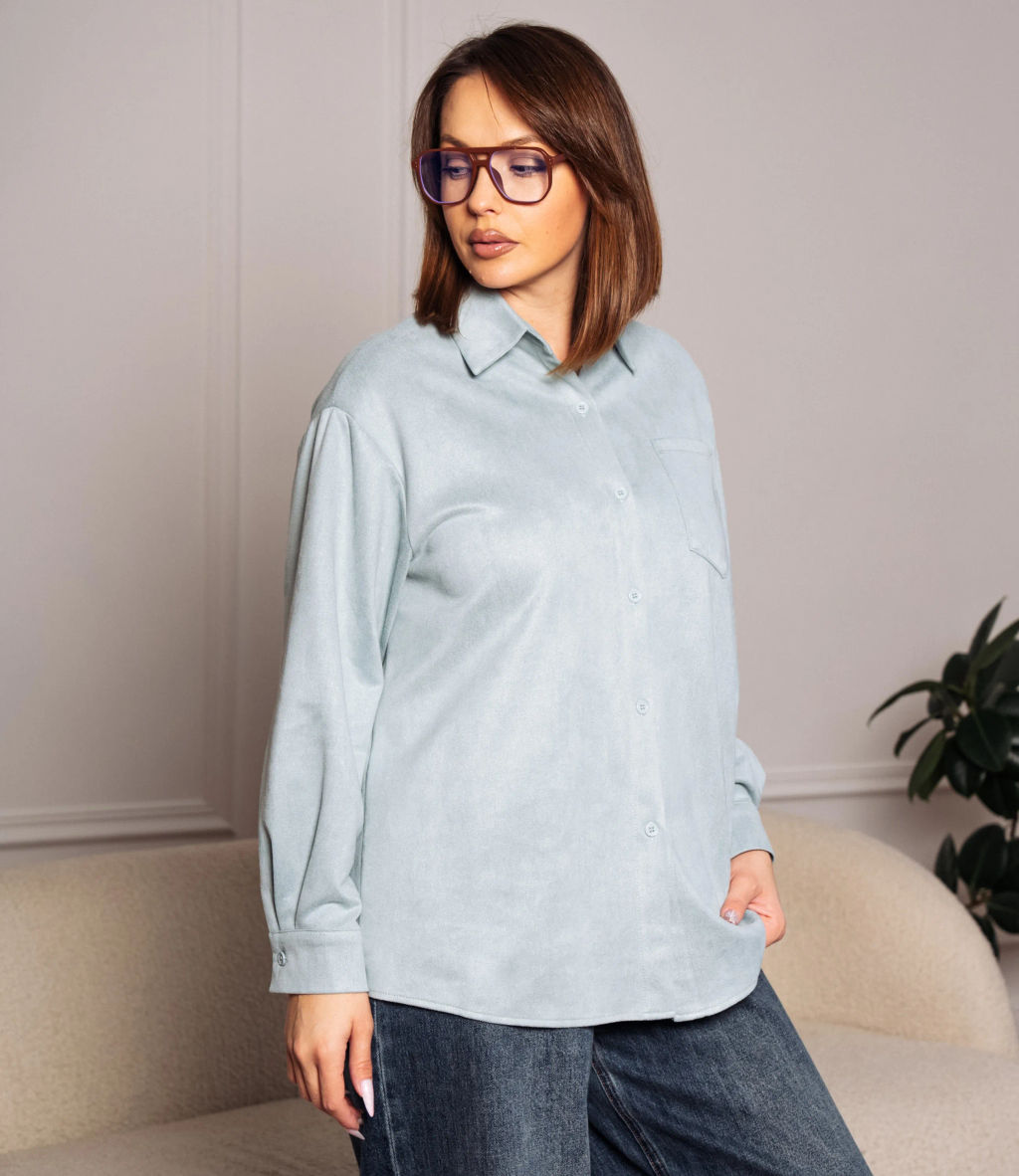 Рубашка #КТ1320, ментоловый