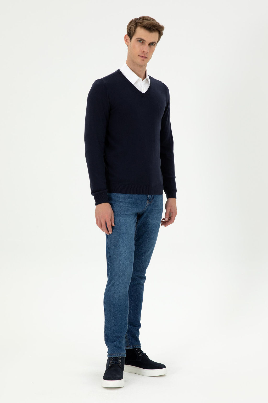 Erkek Lacivert Basic Kazak