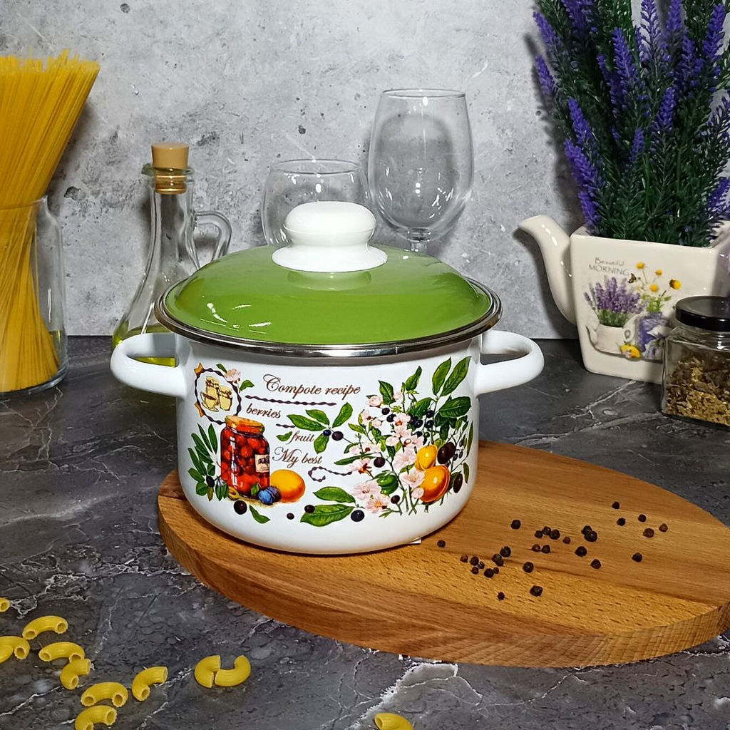 Кастрюля 2,0л цил. Вкусный компот 6RD161М белосн.