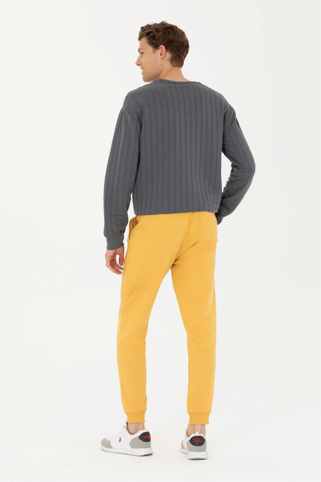 Мужские спортивные штаны горчичного цвета - U.s. polo assn фото 4