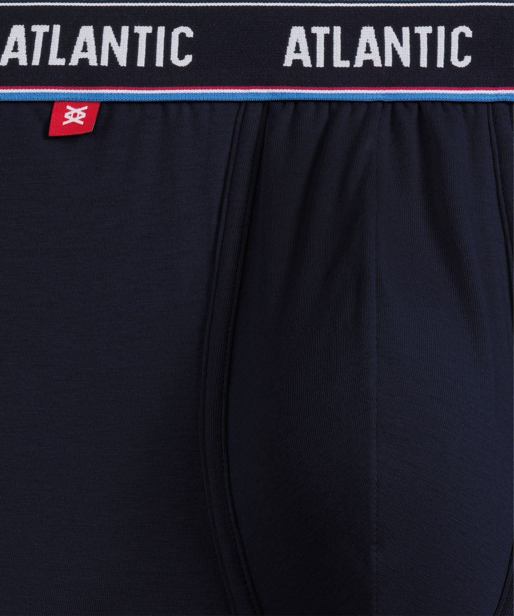 ATLANTIC 3MH-214 Трусы шорты Solid Summer - набор 3 шт. темно-синий + коралловый + серый меланж  фото 4
