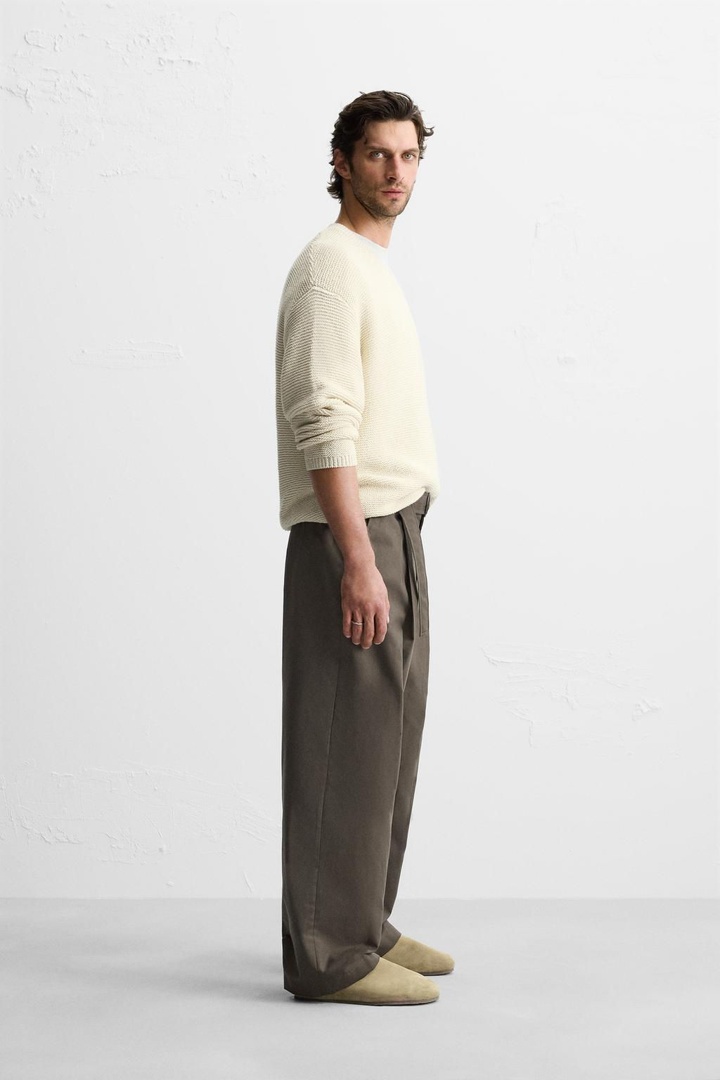 BELTED PLEATED TROUSERS - Zara фото 4