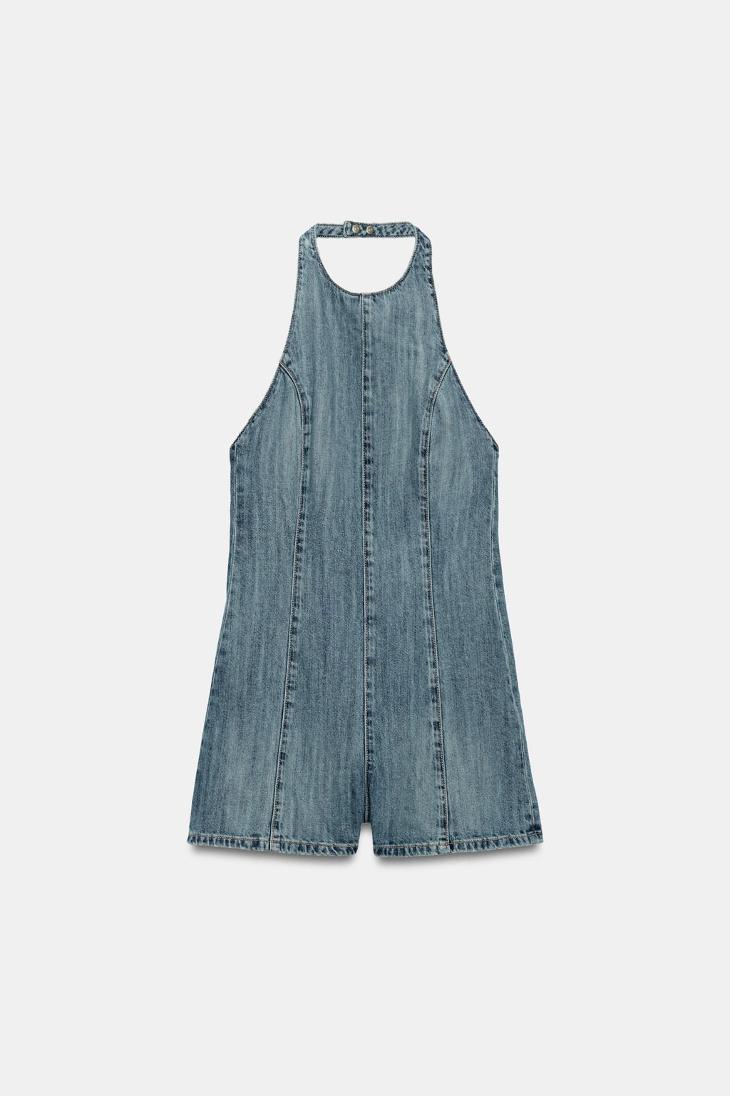 MONO CORTO HALTER DENIM TRF / Azul - Zara фото 4