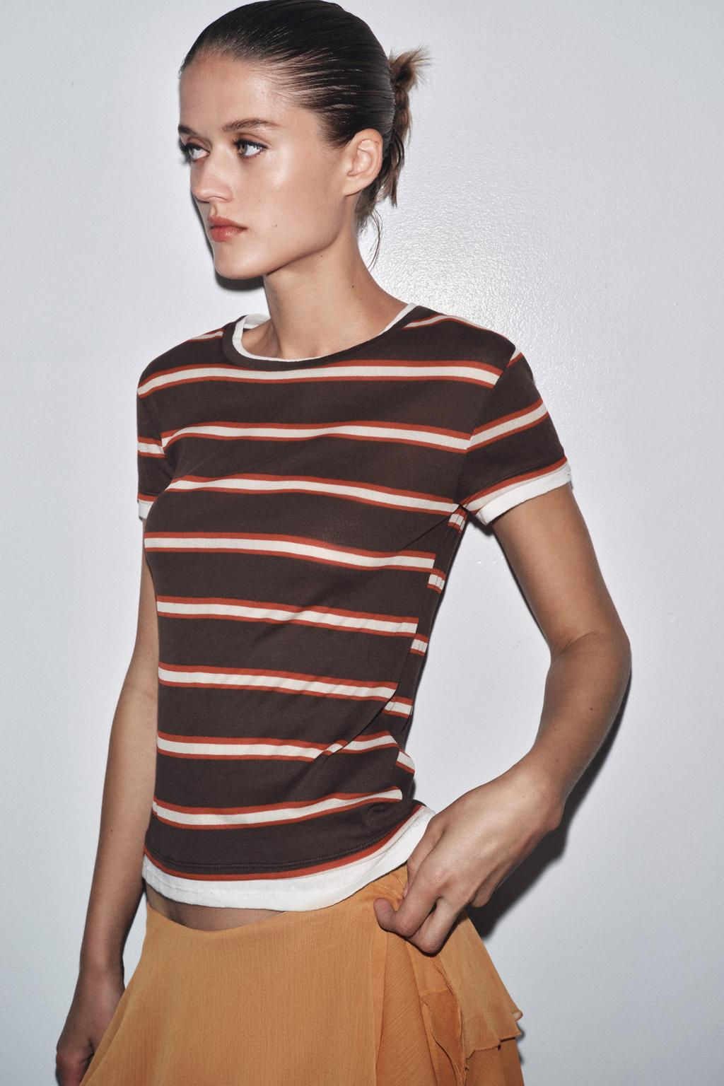 DOUBLE STRIPE T-SHIRT - Zara фото 11