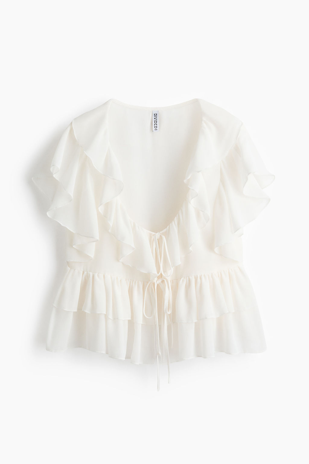 Flounced tie-front blouse - H&m фото 3
