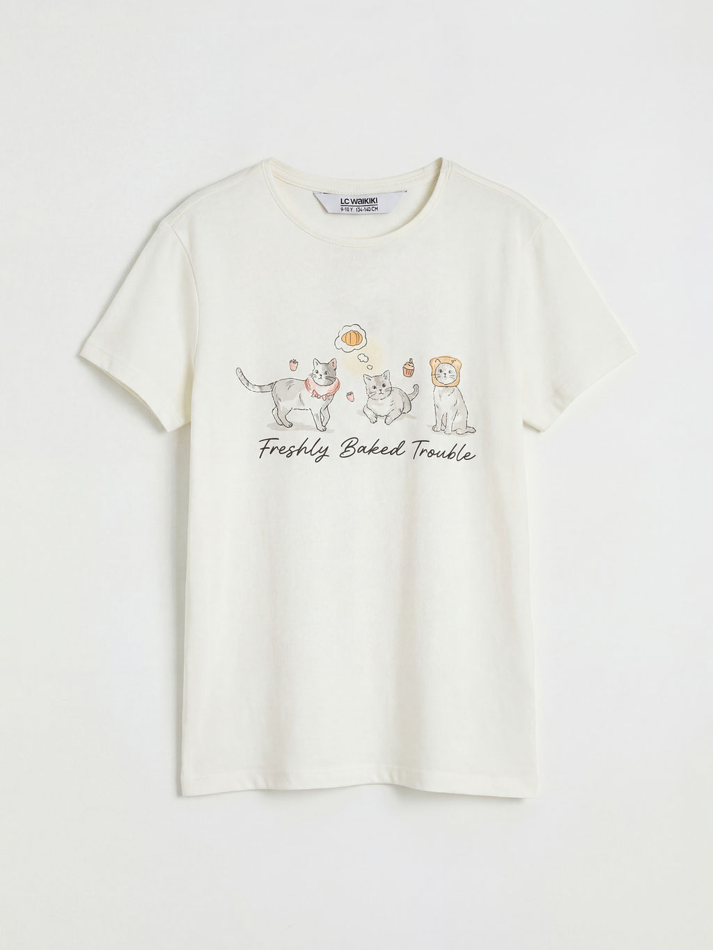 Bisiklet Yaka Bask?l? K?z ?ocuk Pijama Tak?m