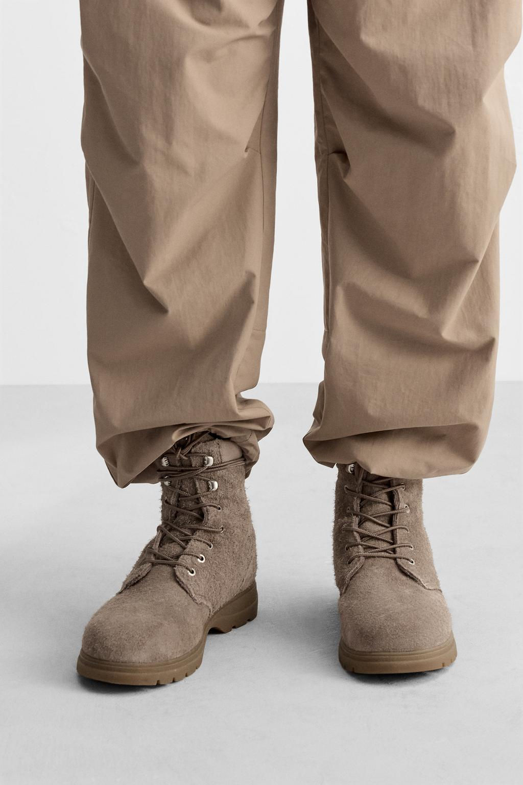 LEATHER LACE-UP BOOTS - Zara фото 2